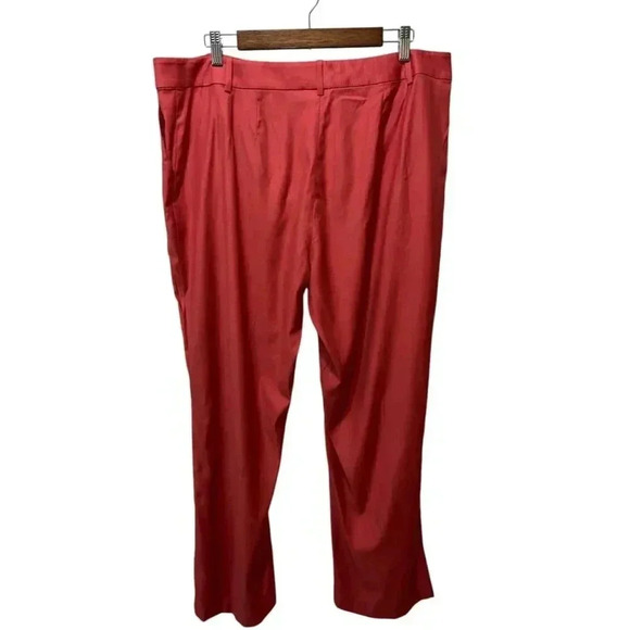 ST. JOHN Annabel Straight Leg Wool Blend Dress Pants Cinnabar Size 16 Trouser - Picture 2 of 9
